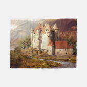 Medieval Castle River Run Fleece Deken (Voorkant (Horizontaal))