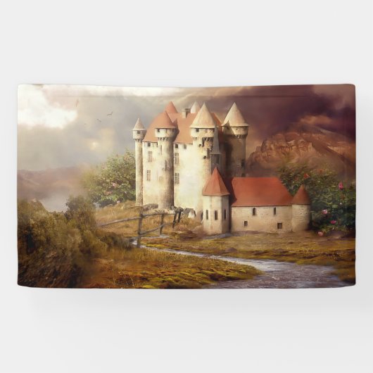 Medieval Castle River Run Spandoek (Horizontaal)