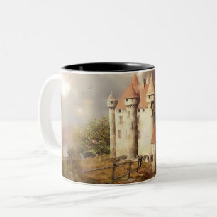 Medieval Castle River Run Tweekleurige Koffiemok