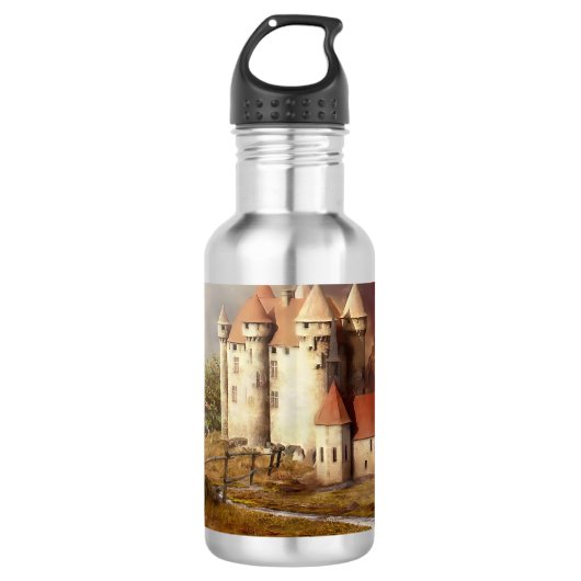 Medieval Castle River Run Waterfles (Voorkant)