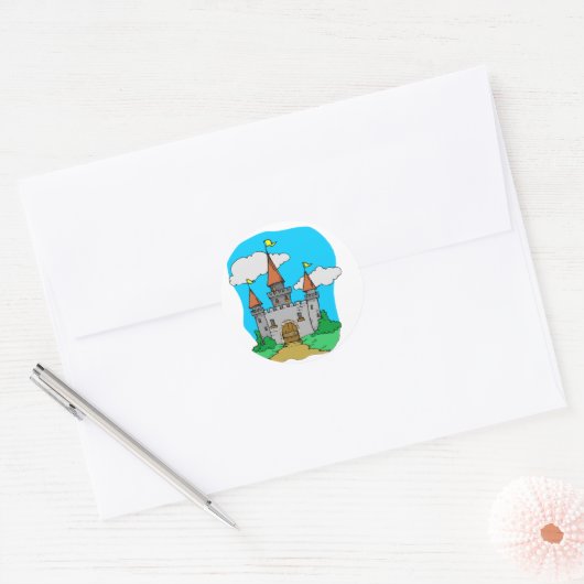 Medieval Castle Ronde Sticker (Envelop)