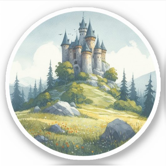 Medieval Castle Sticker (Voorkant)