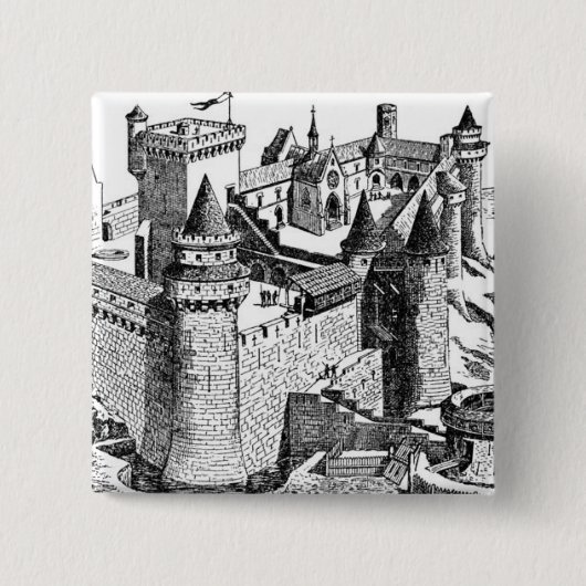 Medieval Castle Vierkante Button 5,1 Cm (Voorkant)