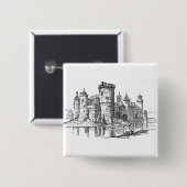 Medieval Castle Vierkante Button 5,1 Cm (Voorkant /achterkant)
