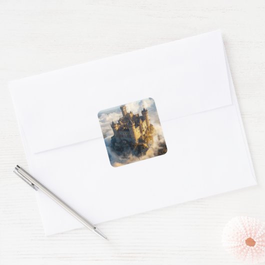 Medieval Castle Vierkante Sticker (Envelop)