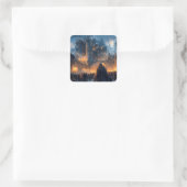 Medieval Castle Vierkante Sticker (Tas)