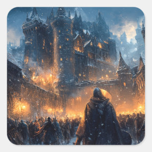 Medieval Castle Vierkante Sticker