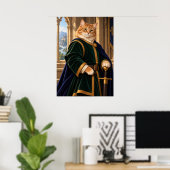 Medieval Cat Knight Fantasy Art Poster (Thuiskantoor)