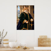 Medieval Cat Knight Fantasy Art Poster (Keuken)