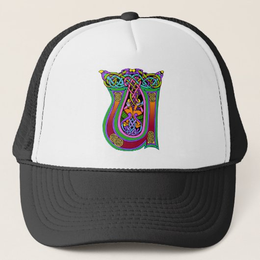 Medieval Celtic Art Knoks en Design Trucker Pet (Voorkant)