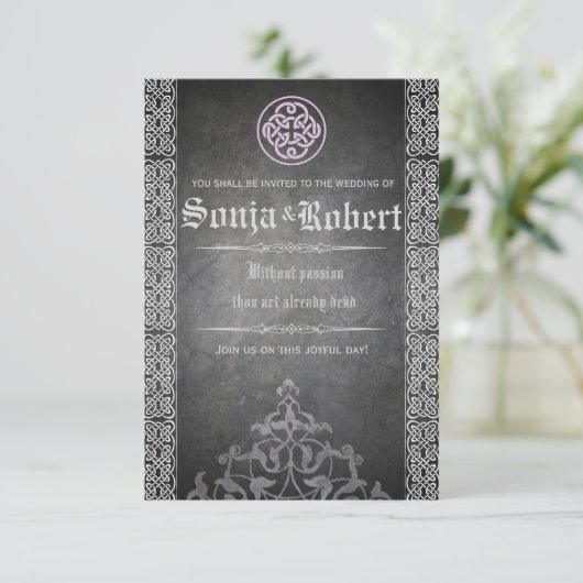  Medieval Celtic bruiloft uitnodiging pk (Staand voorkant)