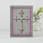 Medieval Celtic Cross Wedding Invitation Kaart (Staand voorkant)