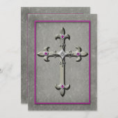 Medieval Celtic Cross Wedding Invitation Kaart (Voorkant / Achterkant)