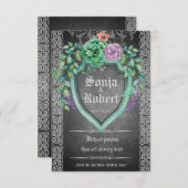 Medieval Celtic Floral-uitnodiging Kaart (Voorkant / Achterkant)