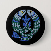 Medieval Celtic Knot Fish Ronde Button 7,6 Cm (Voorkant)
