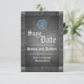 Medieval Celtic Stone Wedding Invitation Save The Date (Staand voorkant)
