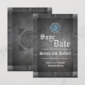Medieval Celtic Stone Wedding Invitation Save The Date (Voorkant / Achterkant)