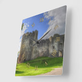 Medieval Chepstow Castle Monmouthshire, Wales, Ver Vierkante Klok (Hoek)