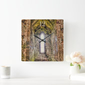 Medieval Chepstow Castle Window, Wales, Verenigd K Vierkante Klok (Huis)