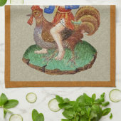 Medieval Chicken-Rider Kitchen Towel Theedoek (Gevouwen)