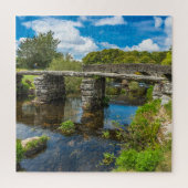 Medieval clapper brug over de rivier in Dartmoor V Legpuzzel (Verticaal)