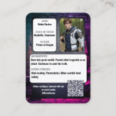 Medieval Coscard Cosplay Trading Cards | QR Code Visitekaartje (Achterkant)