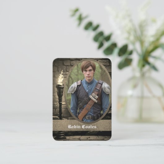 Medieval Coscard Cosplay Trading Cards | QR Code Visitekaartje (Staand voorkant)