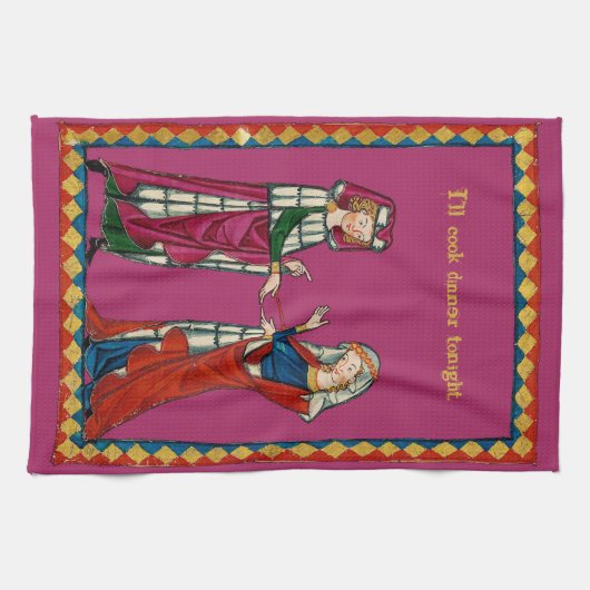 Medieval Couple Theedoek (Horizontaal)