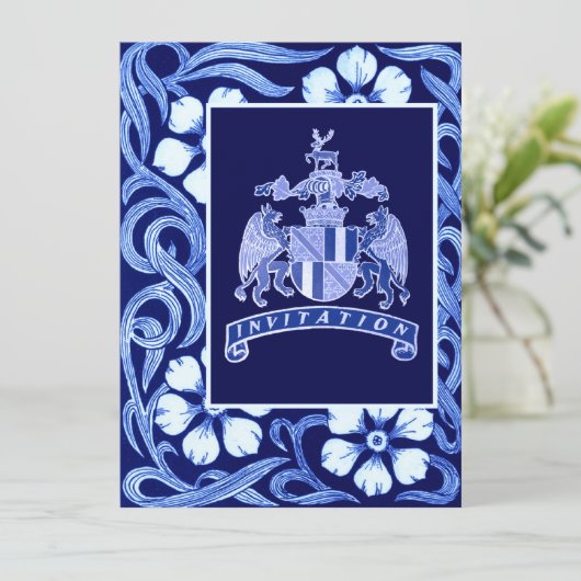 Medieval Crest sparen de Datumkaarten Save The Date (Staand voorkant)