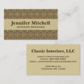 Medieval Cross Damask - Dark Brown en Tan Visitekaartje (Voorkant / Achterkant)