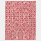 Medieval Cross Damask - Deep Red en White Fleece Deken (Voorkant)