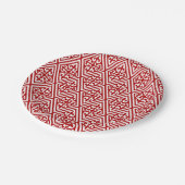 Medieval Cross Damask - Deep Red en White Papieren Bordje (Gekanteld)