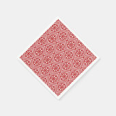 Medieval Cross Damask - Deep Red en White Servetten (Hoek)