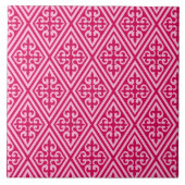 Medieval Cross Damask - Fuchsia Pink Tegeltje (Voorkant)