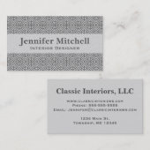 Medieval Cross Damask - Silver Grey / Grey Visitekaartje (Voorkant / Achterkant)