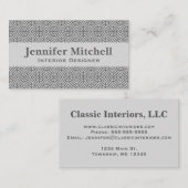 Medieval Cross Damask - Silver Grey / Grey Visitekaartje (Voorkant / Achterkant)