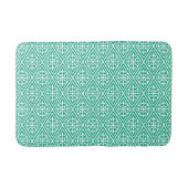 Medieval Cross Damask - Turquoise en White Badmat (Voorkant)