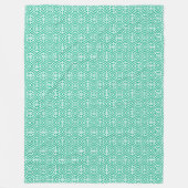 Medieval Cross Damask - Turquoise en White Fleece Deken (Voorkant)