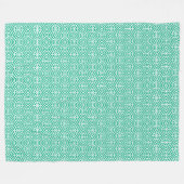 Medieval Cross Damask - Turquoise en White Fleece Deken (Voorkant (Horizontaal))