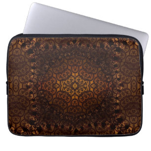 Medieval Damask Arabesque Gold-laptophoes Laptop Sleeve