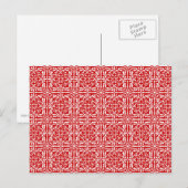 Medieval Damask Diamonds, rood en wit Briefkaart (Voorkant / Achterkant)