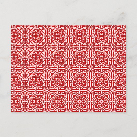 Medieval Damask Diamonds, rood en wit Briefkaart (Voorkant)