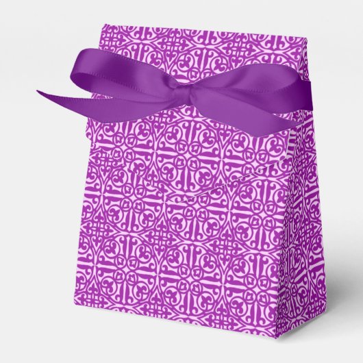 Medieval Damask Fleur-de-lis, amethyst paars Bedankdoosjes (Voorkant Zijde)