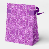 Medieval Damask Fleur-de-lis, amethyst paars Bedankdoosjes (Achterkant)