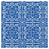 Medieval Damask Fleur-de-lis, kobalt blauw Stof (Close Up)