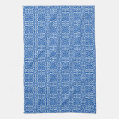 Medieval Damask Fleur-de-lis, kobalt blauw Theedoek (Verticaal)