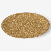 Medieval Damask Fleur-de-lis, koper en room Papieren Bordje (Gekanteld)