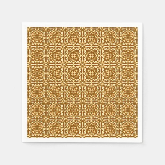 Medieval Damask Fleur-de-lis, koper en room Servetten (Voorkant)