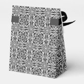 Medieval Damask Fleur-de-lis, zwart-wit Bedankdoosjes (Achterkant)