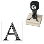 Medieval Damask Monogram Letter A Rubberstempel (Gestempeld)